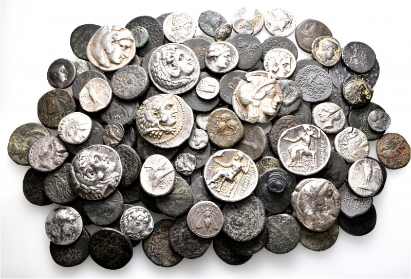 A lot containing 37 silver and 81 bronze coins. All: Greek. Fine to very fine. L...