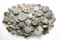 A lot containing 3 silver and 164 bronze coins. All: Greek. Fair to fine. LOT SOLD AS IS, NO RETURNS. 167 coins in lot.