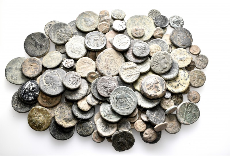 A lot containing 6 silver and 151 bronze coins. All: Greek. Fair to fine. LOT SO...