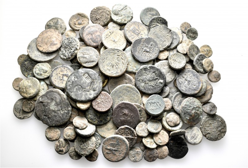 A lot containing 147 bronze coins. All: Greek. Fair to fine. LOT SOLD AS IS, NO ...