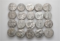 A lot containing 20 silver coins. All: Seleukid Tetradrachms. Fine to very fine, but harshly cleaned. LOT SOLD AS IS, NO RETURNS. 20 coins in lot.