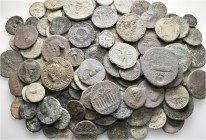 A lot containing 1 silver and 153 bronze coins. All: Roman Provincial. Fair to about very fine. LOT SOLD AS IS, NO RETURNS. 154 coins in lot.