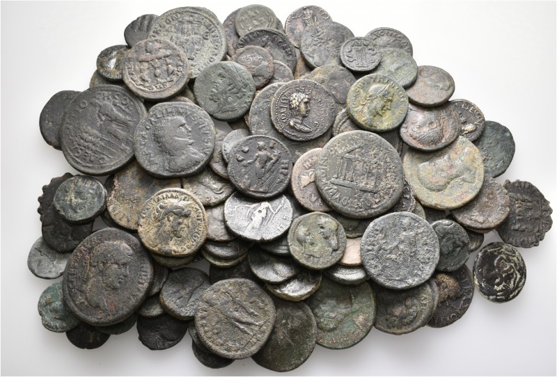 A lot containing 109 bronze coins. Includes: Mainly Roman Provincial. Fine to ab...