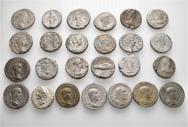 A lot containing 25 billon and silver coins. All: Roman Provincial. About very f...