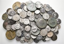 A lot containing 104 silver and 37 bronze coins. All: Roman Imperial. Fine to very fine. LOT SOLD AS IS, NO RETURNS. 141 coins in lot.