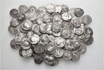 A lot containing 76 silver coins. All: Roman Imperial. Fine to very fine. LOT SOLD AS IS, NO RETURNS. 76 coins in lot.