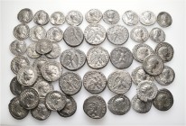 A lot containing 48 silver coins. Includes: Roman Provincial and Roman Imperial. Cleaned and retoned, otherwise, about very fine to very fine. LOT SOL...