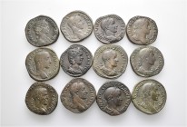 A lot containing 12 bronze coins. All: Roman Imperial. About very fine to good very fine. LOT SOLD AS IS, NO RETURNS. 12 coins in lot.