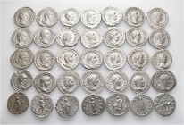 A lot containing 35 silver coins. Including: Antoniniani of Gordian III (13), Philip I (8), Otacilia Severa (2), Philip II (2), Trajan Decius (7), Her...
