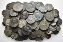A lot containing 150 bronze coins. Includes: Mainly Roman Imperial. Fine to about very fine. LOT SOLD AS IS, NO RETURNS. 150 coins in lot.