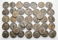 A lot containing 40 bronze coins. All: Gallienus Antoniniani. About very fine to very fine. LOT SOLD AS IS, NO RETURNS. 40 coins in lot.
