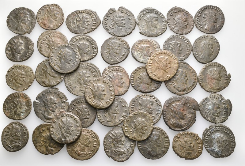 A lot containing 40 bronze coins. All: Claudius II Gothicus Antoniniani. About v...