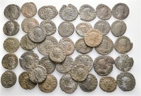 A lot containing 40 bronze coins. All: Claudius II Gothicus Antoniniani. About very fine to very fine. LOT SOLD AS IS, NO RETURNS. 40 coins in lot.