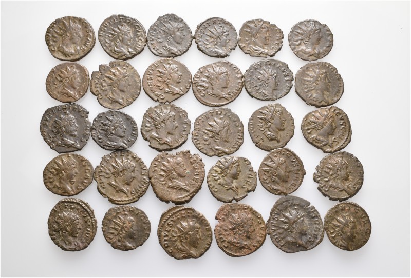 A lot containing 30 bronze coins. All: Tetricus II Antoniniani. About very fine ...
