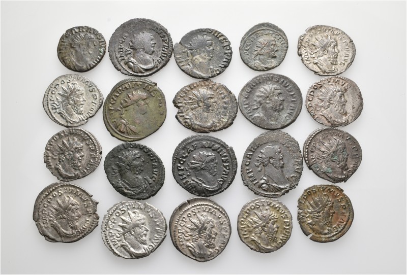 A lot containing 10 silver and 10 bronze coins. All: Antoniniani of Postumus (10...
