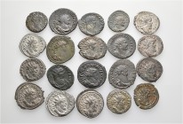 A lot containing 10 silver and 10 bronze coins. All: Antoniniani of Postumus (10) and Carausius (10). About very fine to good very fine. LOT SOLD AS I...