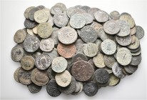 A lot containing 2 silver and 163 bronze coins. All: Roman Imperial. Fair to fine. LOT SOLD AS IS, NO RETURNS. 165 coins in lot.