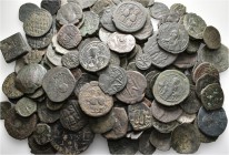 A lot containing 164 bronze coins. Includes: Mainly Byzantine. Fine to very fine. LOT SOLD AS IS, NO RETURNS. 164 coins in lot.