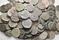 A lot containing 153 bronze coins. All: Byzantine. Fair to about very fine. LOT SOLD AS IS, NO RETURNS. 153 coins in lot.