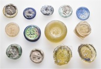 A lot containing 13 glass weights. Includes: Byzantine and Islamic. Fine to very fine. LOT SOLD AS IS, NO RETURNS. 13 items in lot.