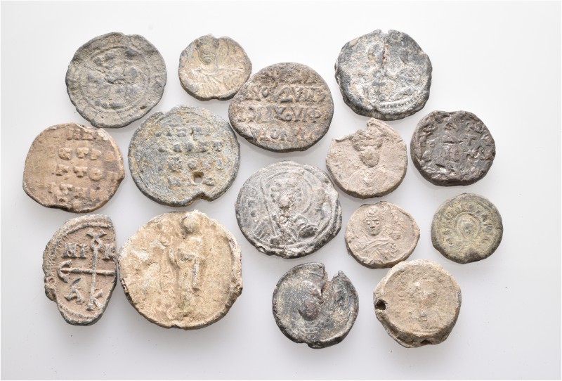 A lot containing 15 lead seals. All: Byzantine. Fine to about very fine. LOT SOL...
