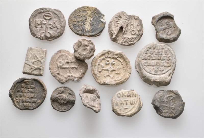 A lot containing 14 lead seals. All: Byzantine. Fine to about very fine. LOT SOL...