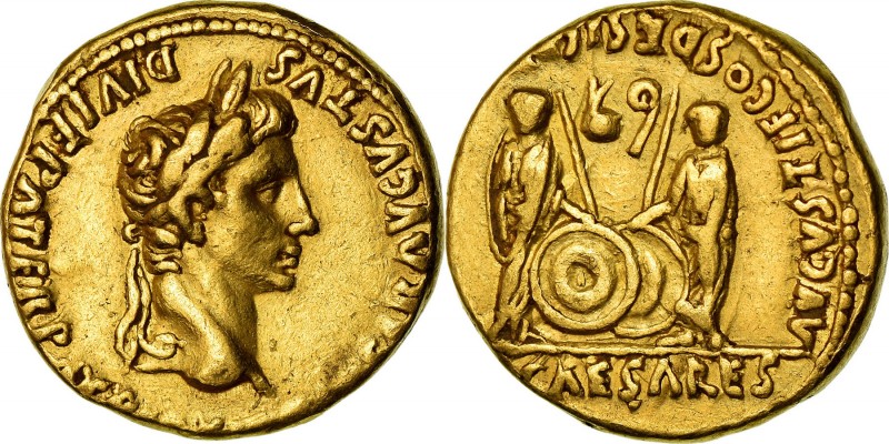 AUGUSTUS (27 BC-14 AD), Aureus, Lugdunum 7.91 g. Obv/ CAESAR AVGVSTVS DIVI F PAT...