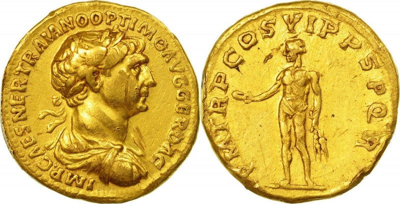 TRAJAN (98-117 AD) Aureus Rome 114-117 AD 7.10 g. Obv/ IMP CAES NER TRAIANO OPTI...