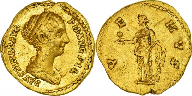 FAUSTINA MINOR (wife of Marcus Aurelius) Aureus Rome 174-175 AD 7.29 g. Obv/ FAV...