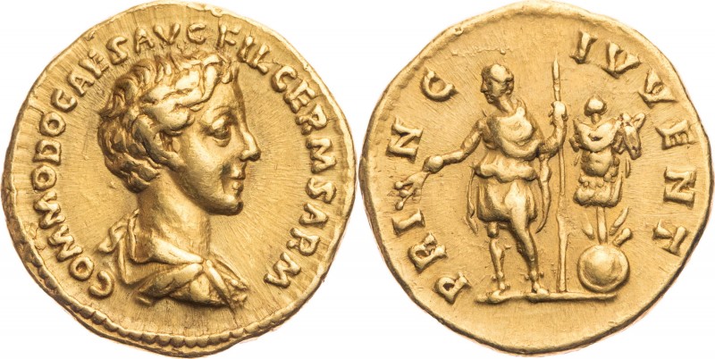 COMMODUS Caesar (166-177 AD). Aureus Rome 175/176 AD. Obv/ COMMODO CAES AVG FIL ...