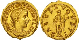 GORDIAN III (238-244 AD) Aureus Rome 240 AD 5.17 g. Obv/ IMP GORDIANVS PIVS FEL AVG Laureate, draped and cuirassed bust right. Rev/ SALVS AVGVSTI Salu...