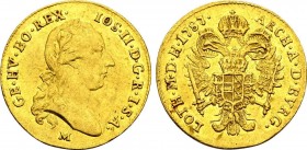 AUSTRIA. JOSEF II. (1765-1790) Dukat 1787 Milan. Friedberg 304 RARE about Extremely Fine