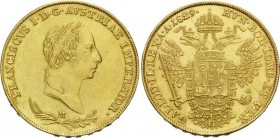 AUSTRIA. FRANZ II (I). (1792-1835) Sovrano 1829 Milan Friedberg 741c RARE about UNC