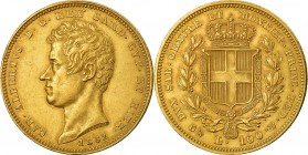 ITALY. SAVOY. CARLO ALBERTO (1831-1849) 100 Lire 1832 Genoa. Friedberg 1139 Extremely Fine 