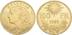 SWITZERLAND. 100 Franken 1925 Bern. Friedberg 502 VERY RARE UNC