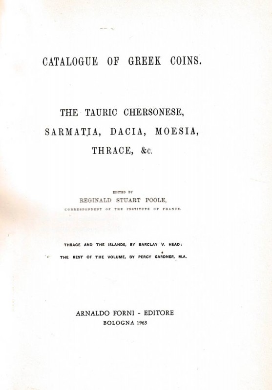 BRITISH MUSEUM. Head Barclay V. & Gardner Percy. A Catalogue of the Greek Coins ...