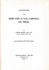 BRITISH MUSEUM. Hill George Francis. A catalogue of the Greek Coins vol. XIX: Lycia, Pamphylia and Pisidia . Reprint Forni. Hardcover, pp. 582, ill.