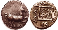 MARONEIA , Æ19, c.400-350 BC, Horse r/vine in square, lgnd, S1636; VF+, a touch ...