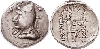 PARTHIA , Mithradates I, c. 171-238 BC, Drachm Sellw 10.1, bust in bashliq/arche...