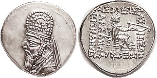 PARTHIA , Mithradates II, Drachm, Sel.28.7, Choice Mint State, good centering & ...