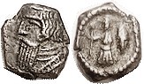 R PARTHIA, Artabanus II, Æ11, Chalkos, Sellw. 63.19, Rev Athena stg in beaded circle; VF+, centered on sl ragged flan, brown patina, detailed portrait...