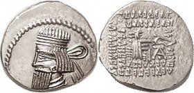 PARTHIA , Gotarzes II, 40-51 AD, Drachm, Sel.65.33 (no royal wart but identifiable by legend); EF, usual low obv centering, minor rev crudeness, good ...