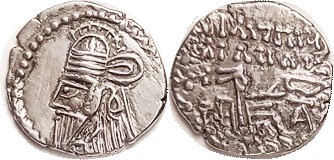 PARTHIA , Osroes II, c.190 AD, Drachm, Sel.85.1, VF, nrly centered on broad flan...