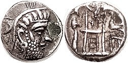 PERSIS, Darev (Darius) I, c.125-100 BC, Drachm, Head r, headdress topped by eagle/fire altar etc, S6195, Alram 557; AEF/VF, well centered & struck, re...