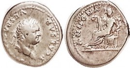 TITUS , Den., ANNONA AVG, Annona std l; F-VF, sl off-ctr, some lgnd loss, excellent metal with pleasant tone; bold portrait. (A GF realized $196, Roma...