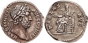 R HADRIAN , Den, PIETAS AVG, Pietas std l; RIC 260; Choice EF/AEF, well centered...