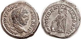 R CARACALLA , Den, PROVIDENTIA DEORVM, Providentia stg l; Nice EF, centered & well struck, good metal with rich old tone. Bearded portrait. (An EF sol...