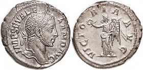 R SEVERUS ALEXANDER , Den, VICTORIA AVG, Victory stg l, Nice EF, nrly centered, decently struck, good metal with tone & luster hints. Detailed portrai...