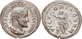 R MAXIMINUS I , Den, VICTORIA GERM, Victory stg l, captive; EF, well centered, nice lt tone with underlying luster. Commemorates victory over germs, a...