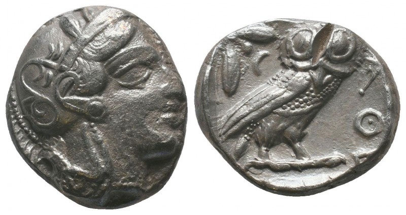 Attica, Athens AR Tetradrachm. Circa 454-404 BC. Helmeted head of Athena right /...